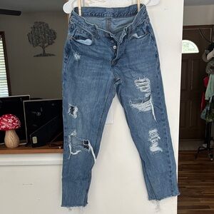 Old Navy Blue Distressed Boyfriend Jeans